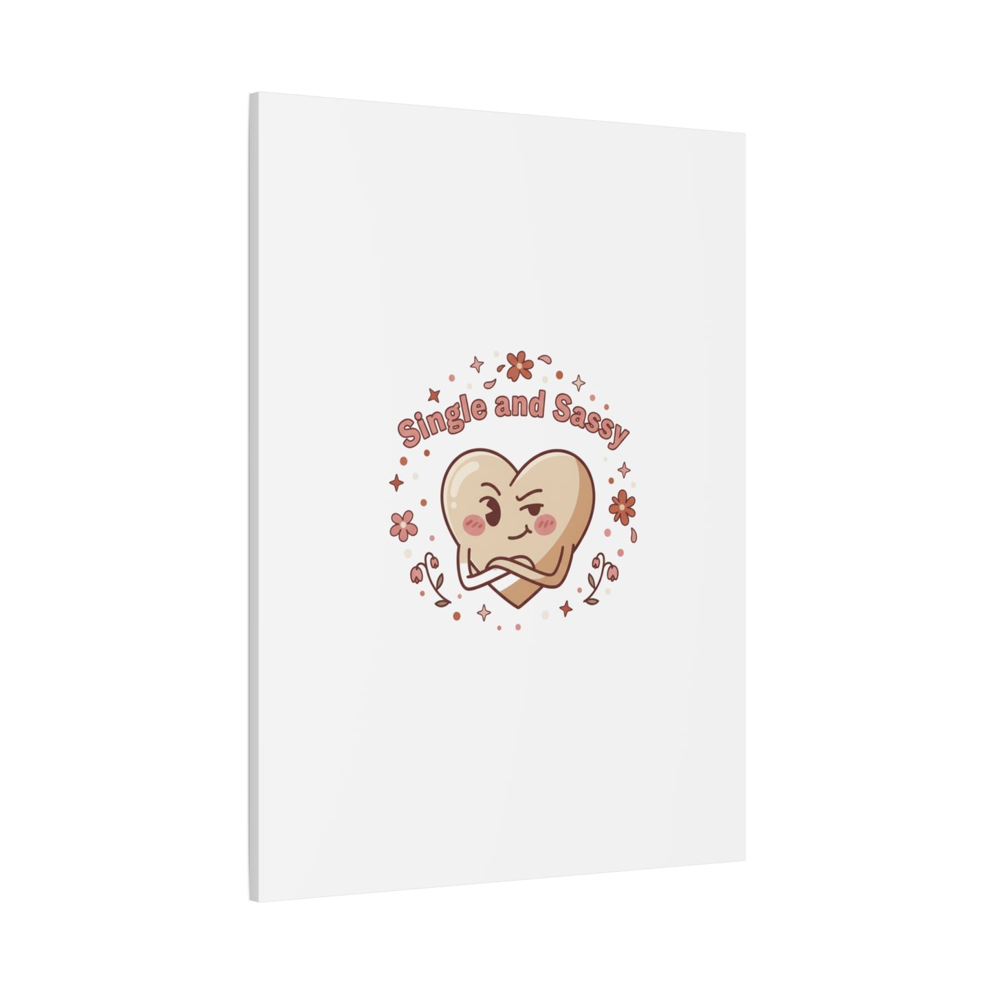 Single and Sassy Heart Canvas | Anti‑Valentine, Pastel Cynic Wall Art