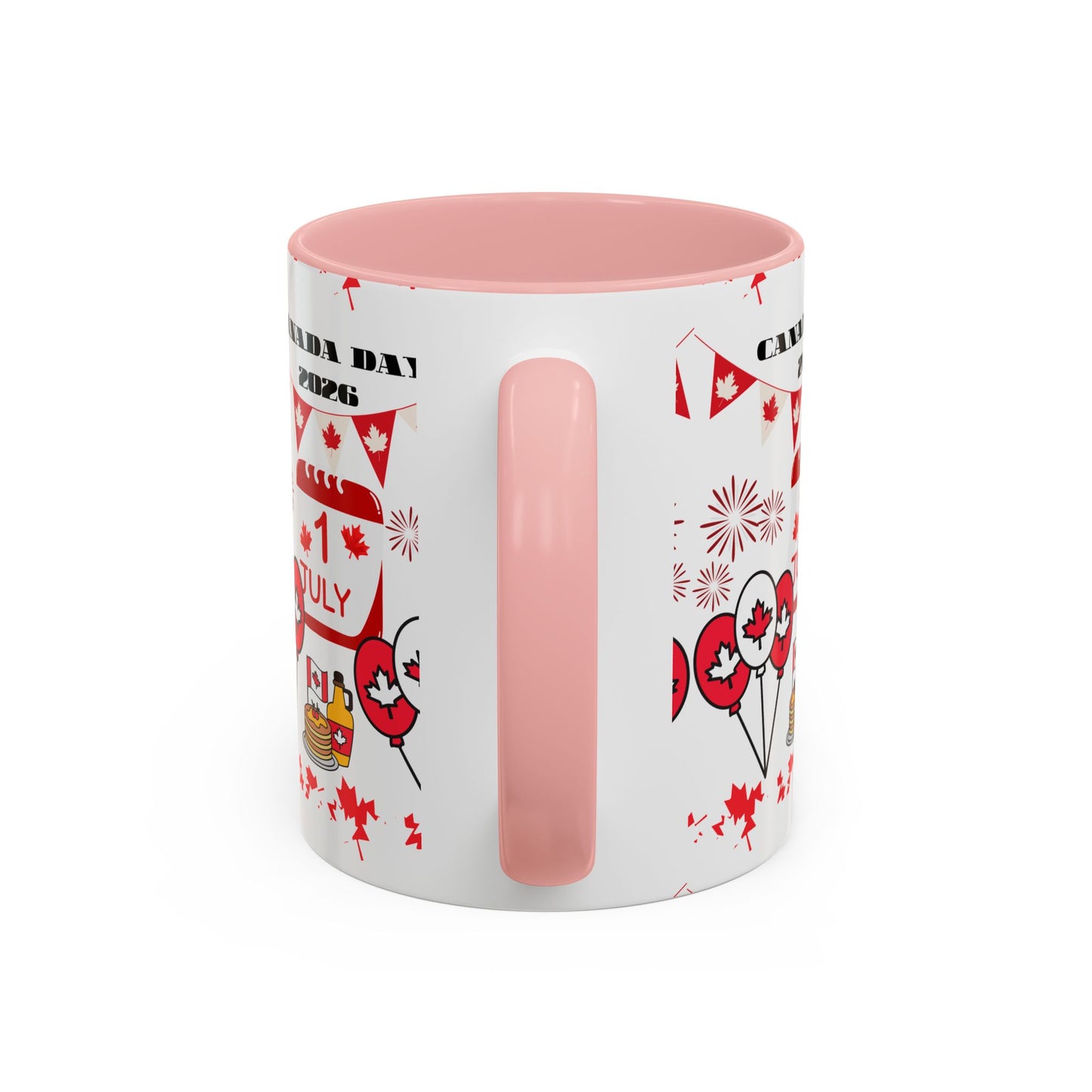 Canada Day Coffee Mug - 1 July 2026 Red Maple Balloon Accent Mug