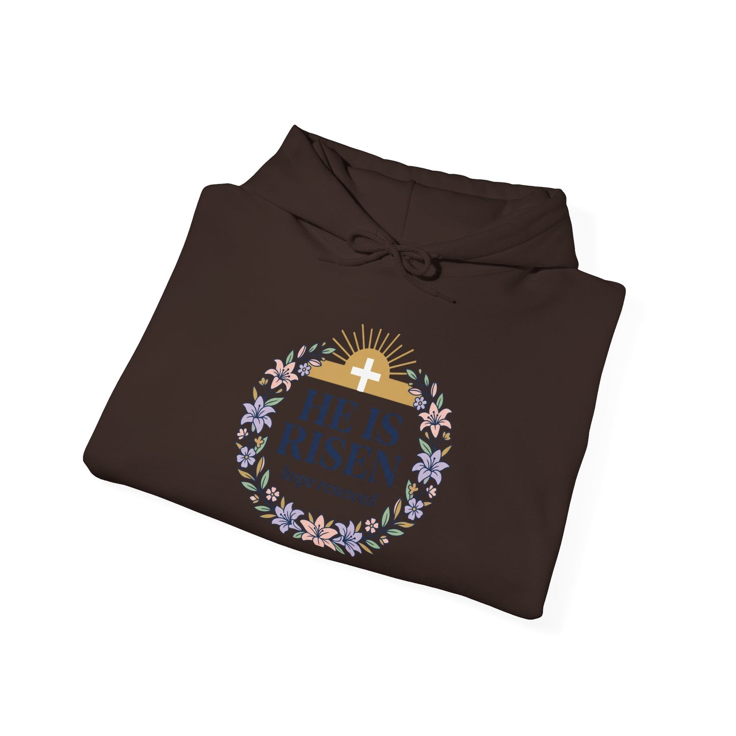 He Is Risen wreath hoodie | Christian Easter sweatshirt, resurrection apparel