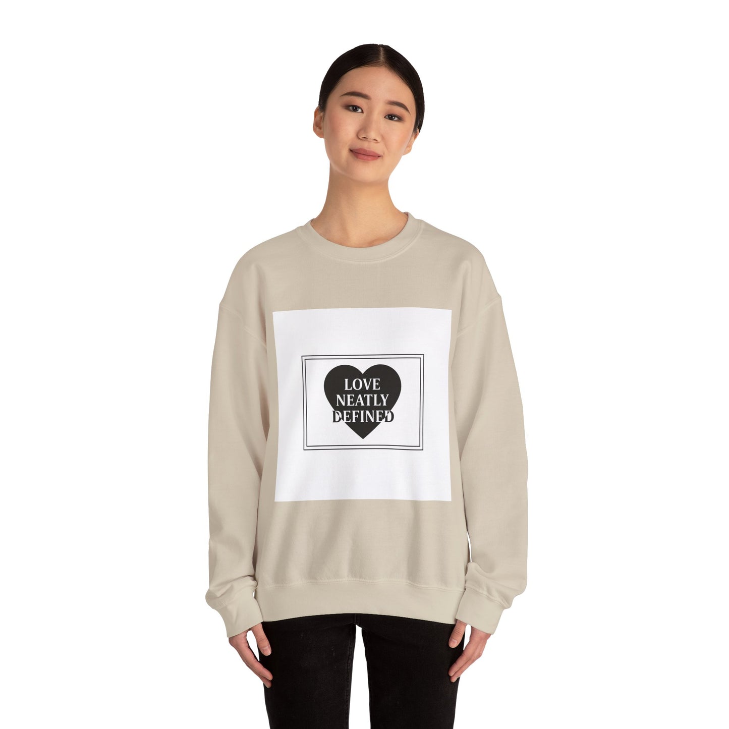 Love Neatly Defined Crewneck Sweatshirt | Editorial Black and White Love Print
