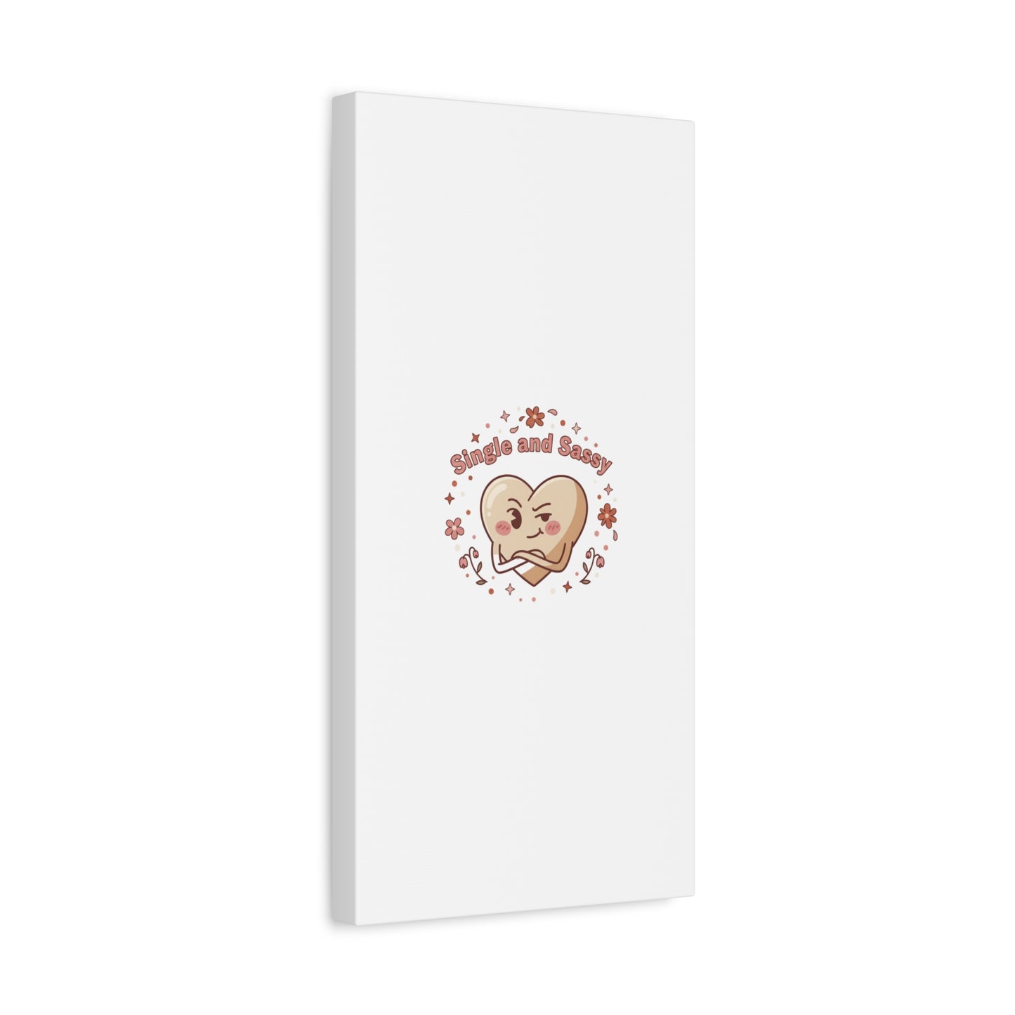 Single and Sassy Heart Canvas | Anti‑Valentine, Pastel Cynic Wall Art