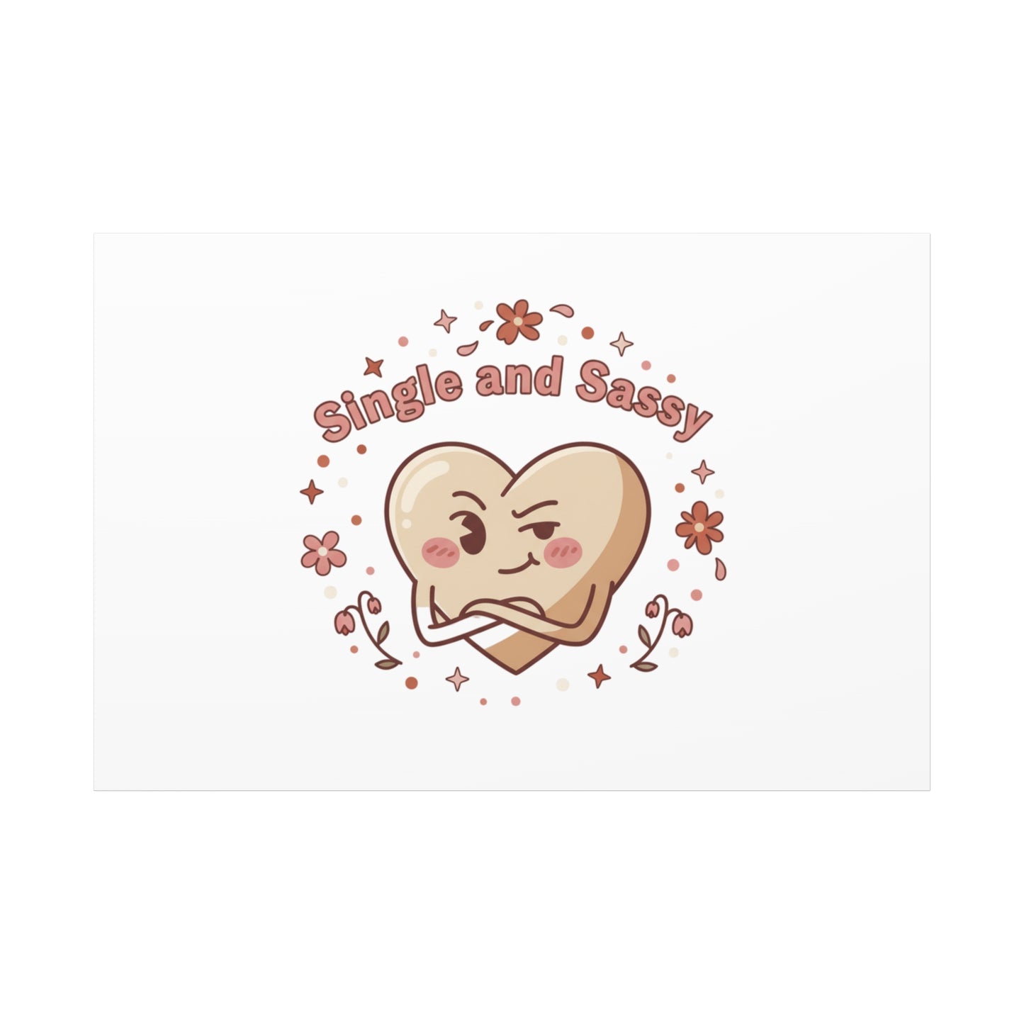 Single and Sassy Heart Canvas | Anti‑Valentine, Pastel Cynic Wall Art