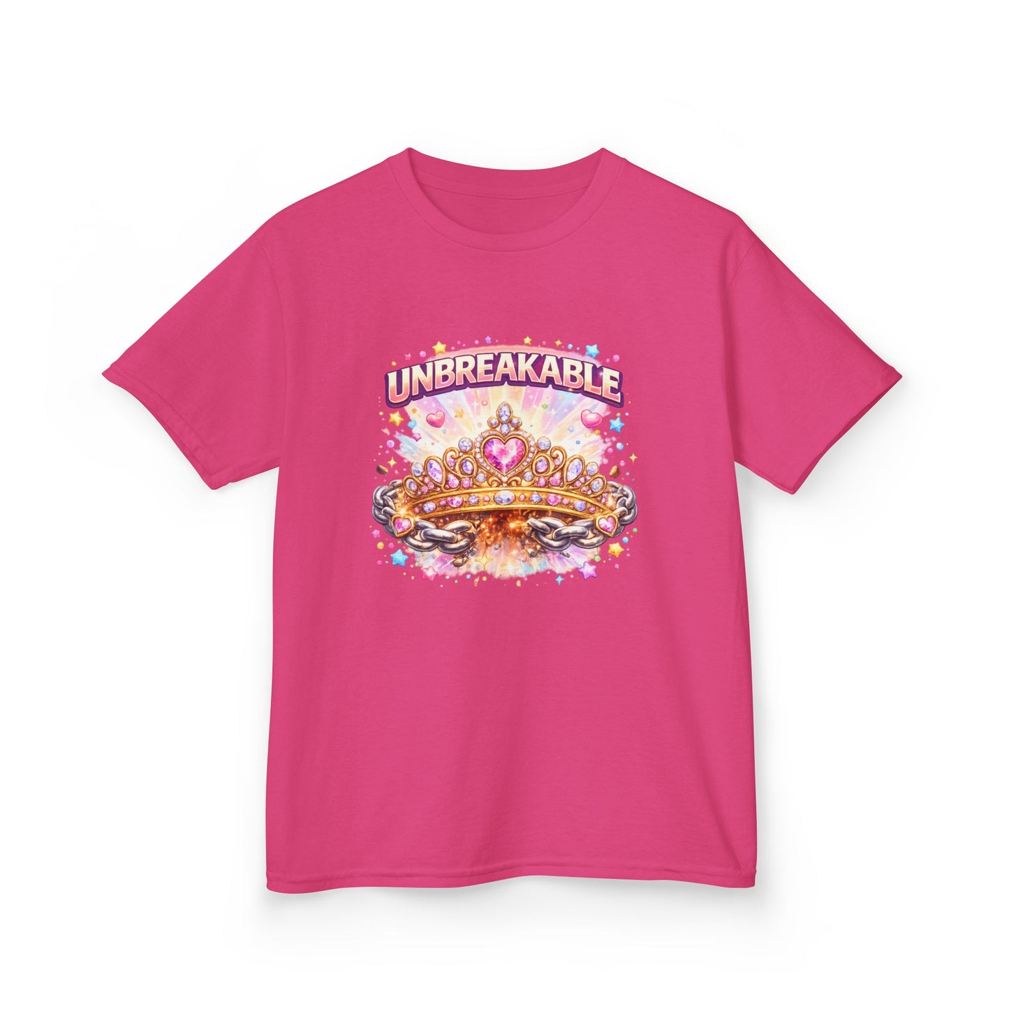 Unbreakable Crown Kids T-Shirt – Colorful Princess Crown Graphic Tee
