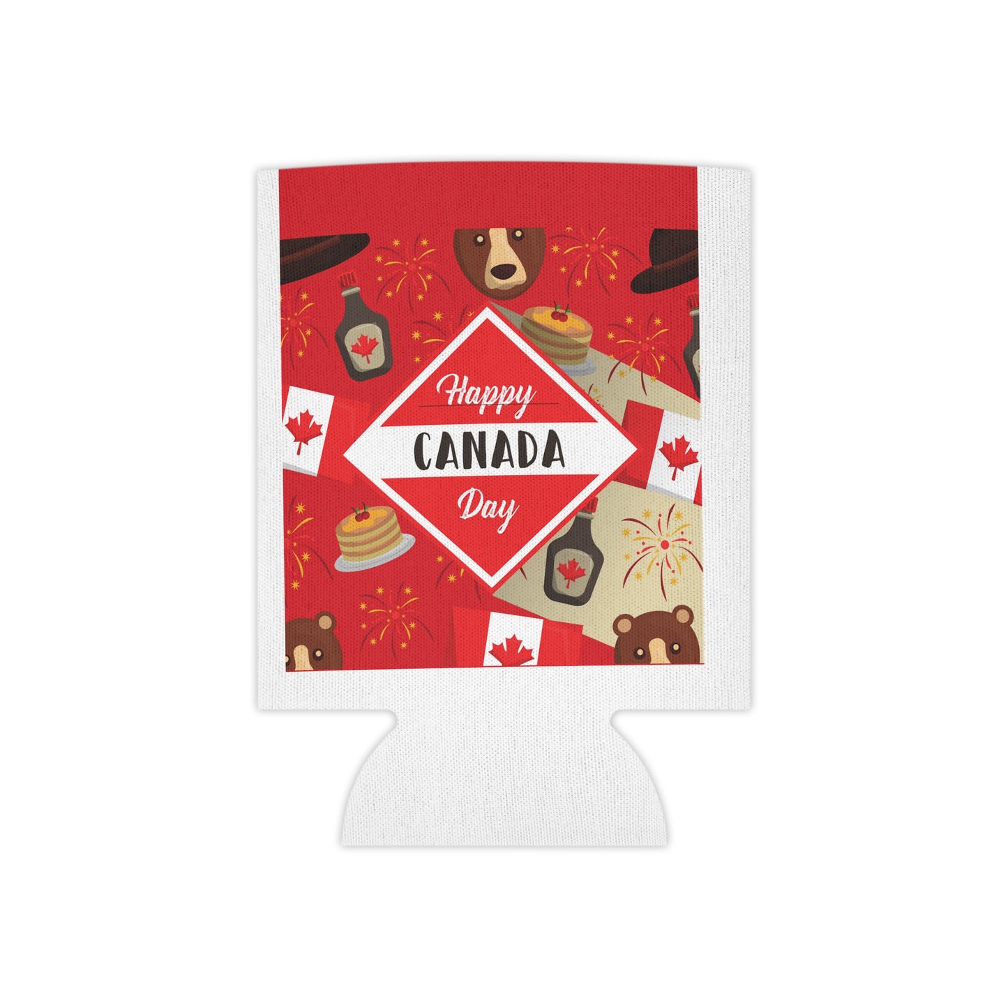 Canada Day Can Cooler — Happy Canada Day 1 July Patriotic Beverage Koozie