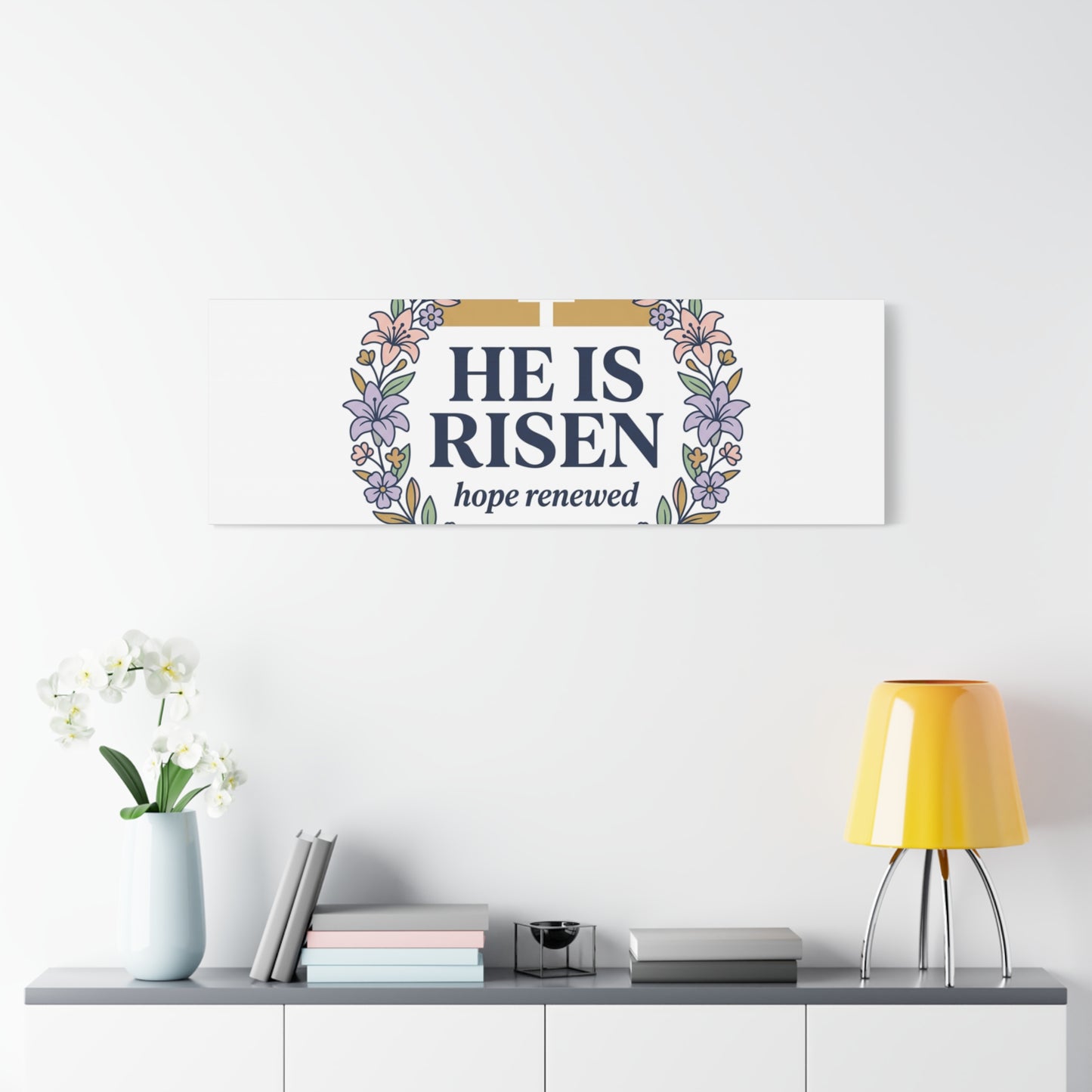 He Is Risen Canvas | Christian Easter Wall Art, Resurrection Scripture