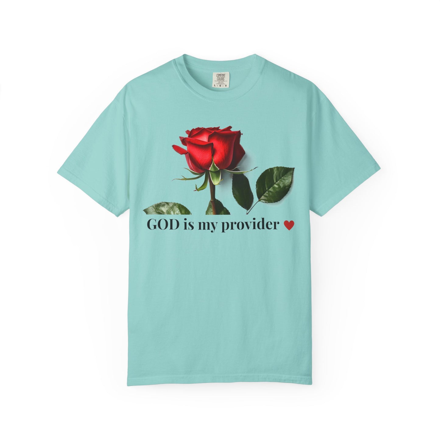 Red Rose "GOD is my provider" T-Shirt | Faith Floral Tee