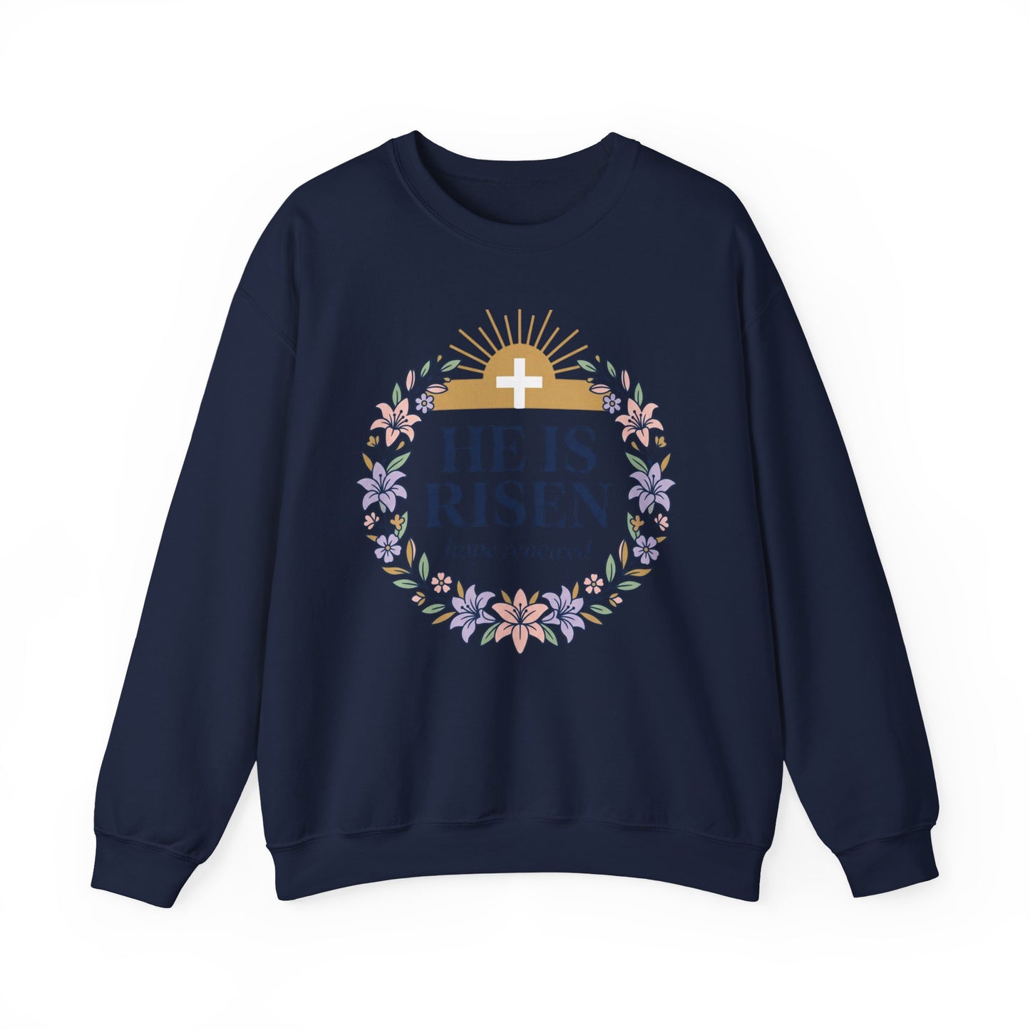 He Is Risen wreath sweatshirt | Christian Easter sweatshirt, resurrection shirt