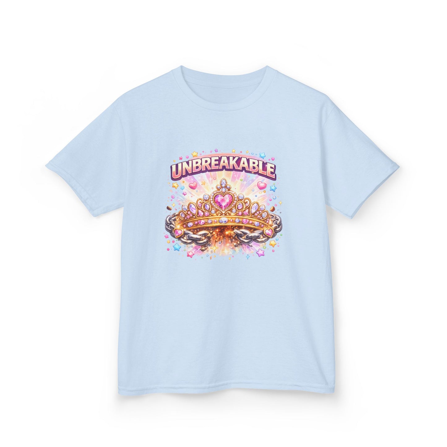 Unbreakable Crown Kids T-Shirt – Colorful Princess Crown Graphic Tee