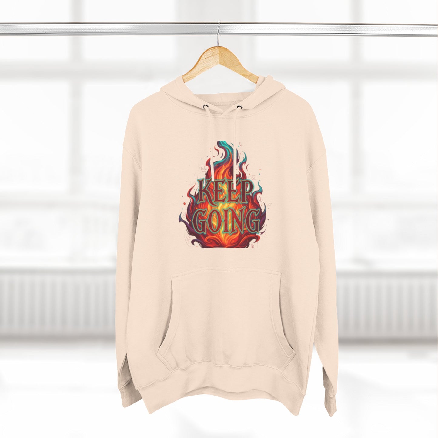 Keep Going No Excuses Hoodie | Motivational Flame Design