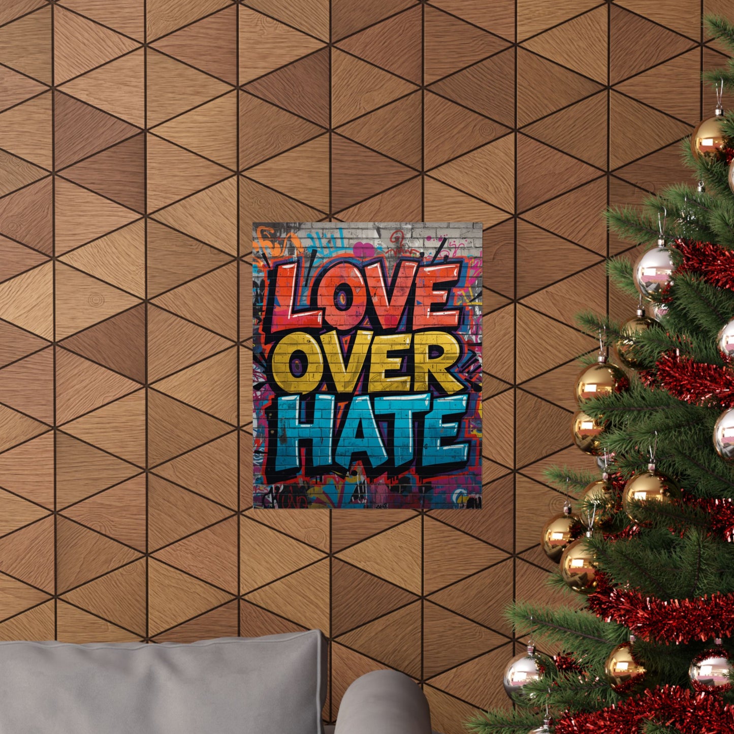 Love Over Hate Matte Poster — Bold Graffiti Street Art Wall Print