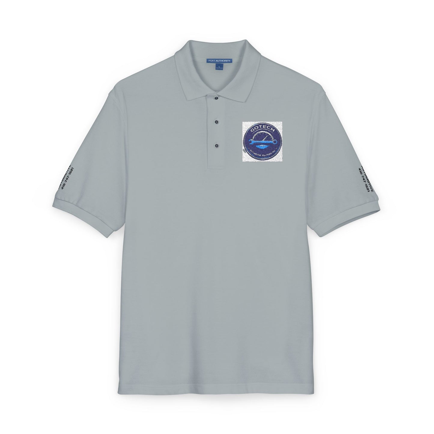 Embroidered Blue Ripple Logo Polo