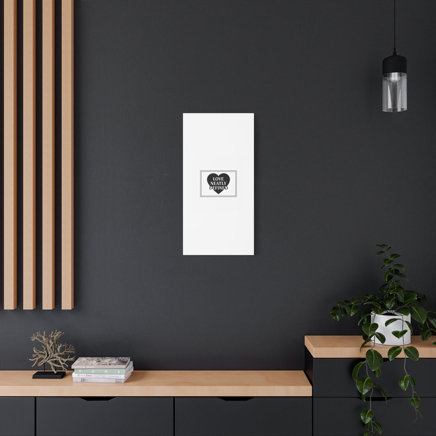 Love Neatly Defined Canvas, editorial black and white love print | elegant typography poster