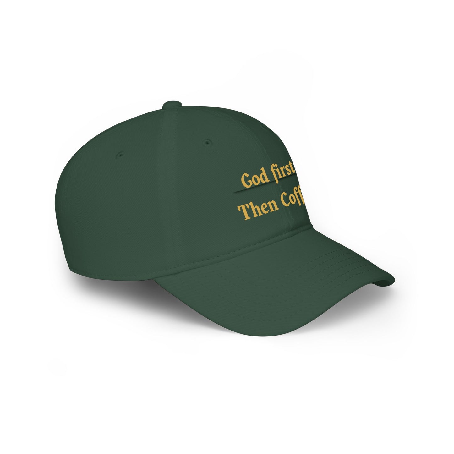 God First Then Coffee Baseball Cap - Christian Faith Prayer Hat