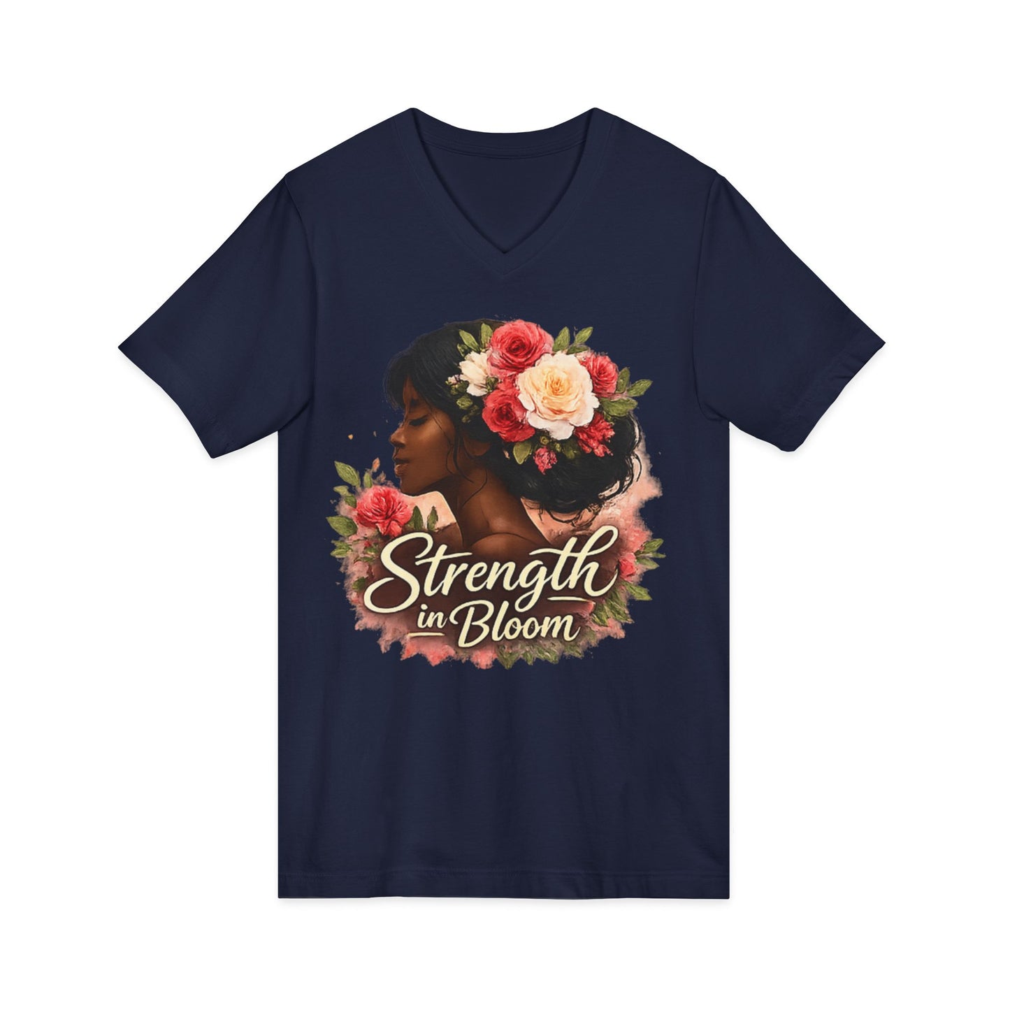 Strength in Bloom V-Neck Tee