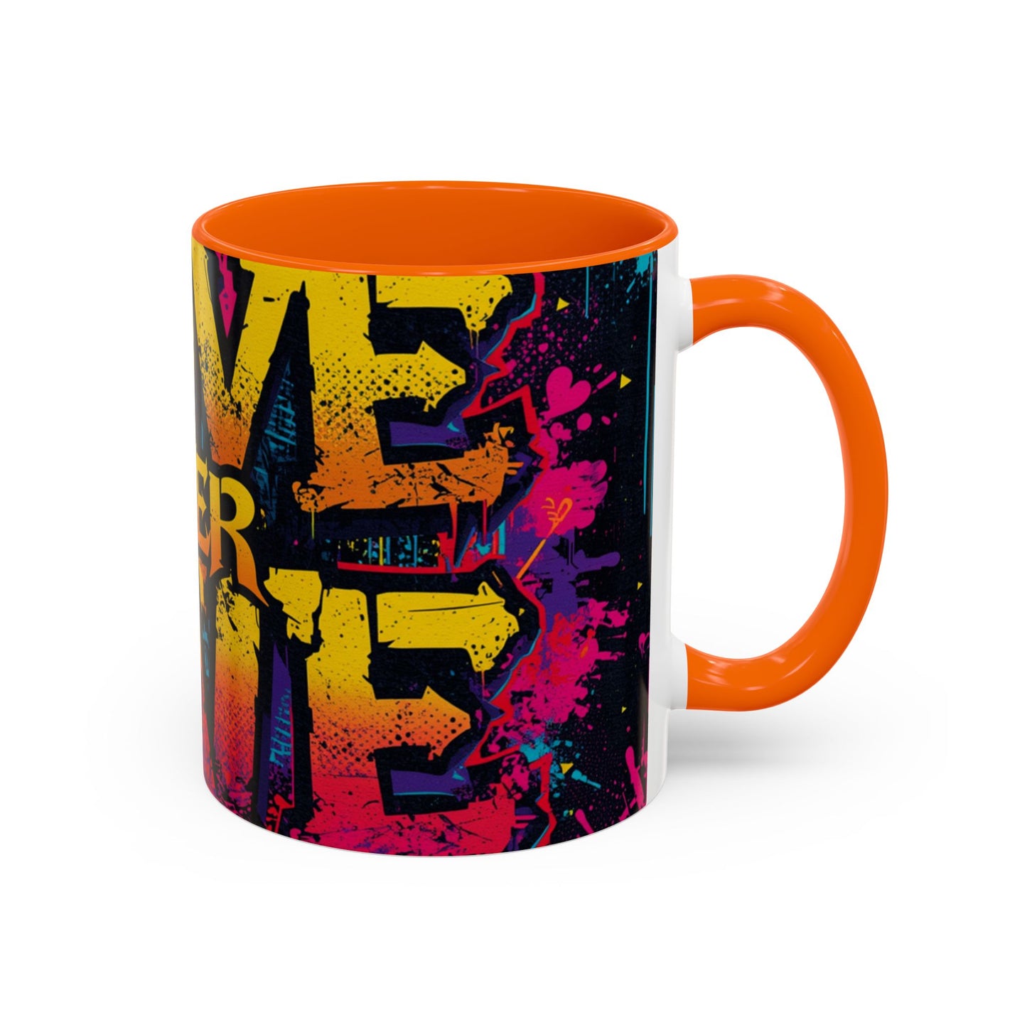 Love Over Hate Accent Coffee Mug — 11/15 oz Inspirational Ceramic Mug