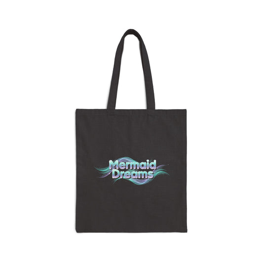 Mermaid Dreams Tote | iridescent text, pearly word accent