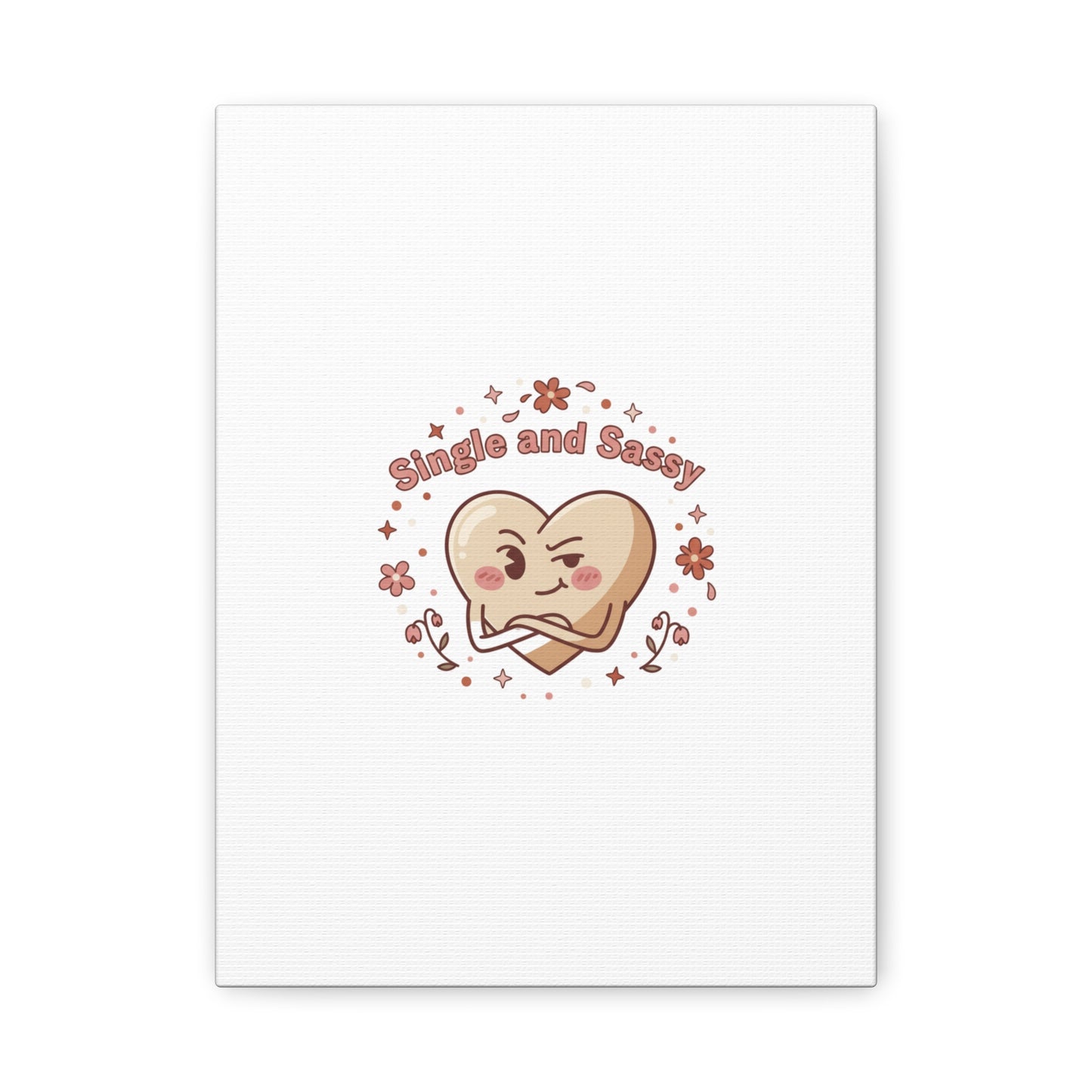 Single and Sassy Heart Canvas | Anti‑Valentine, Pastel Cynic Wall Art