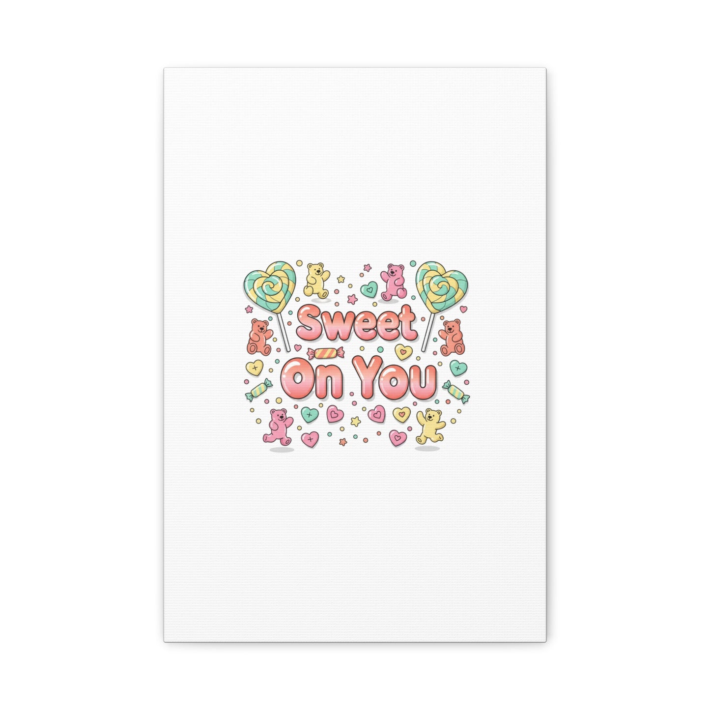Sweet On You Canvas | Valentine Candycore heart candy pattern, pastel snackcore art