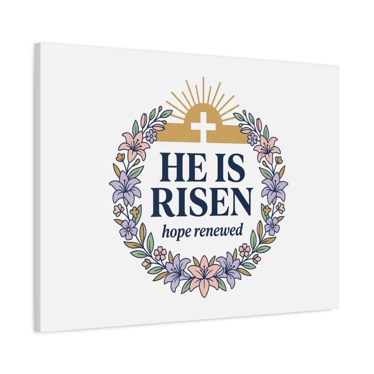 He Is Risen Canvas | Christian Easter Wall Art, Resurrection Scripture