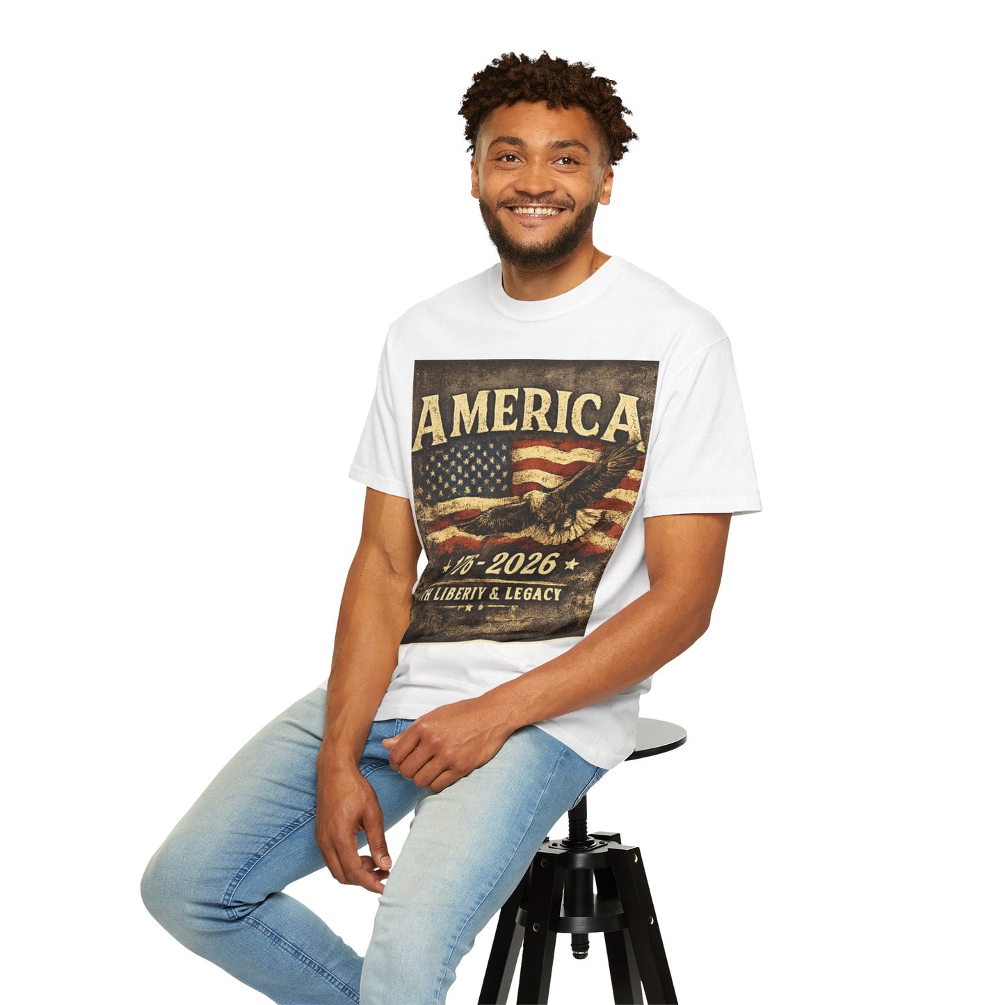 America 1776-2026 Vintage Flag Eagle T-shirt