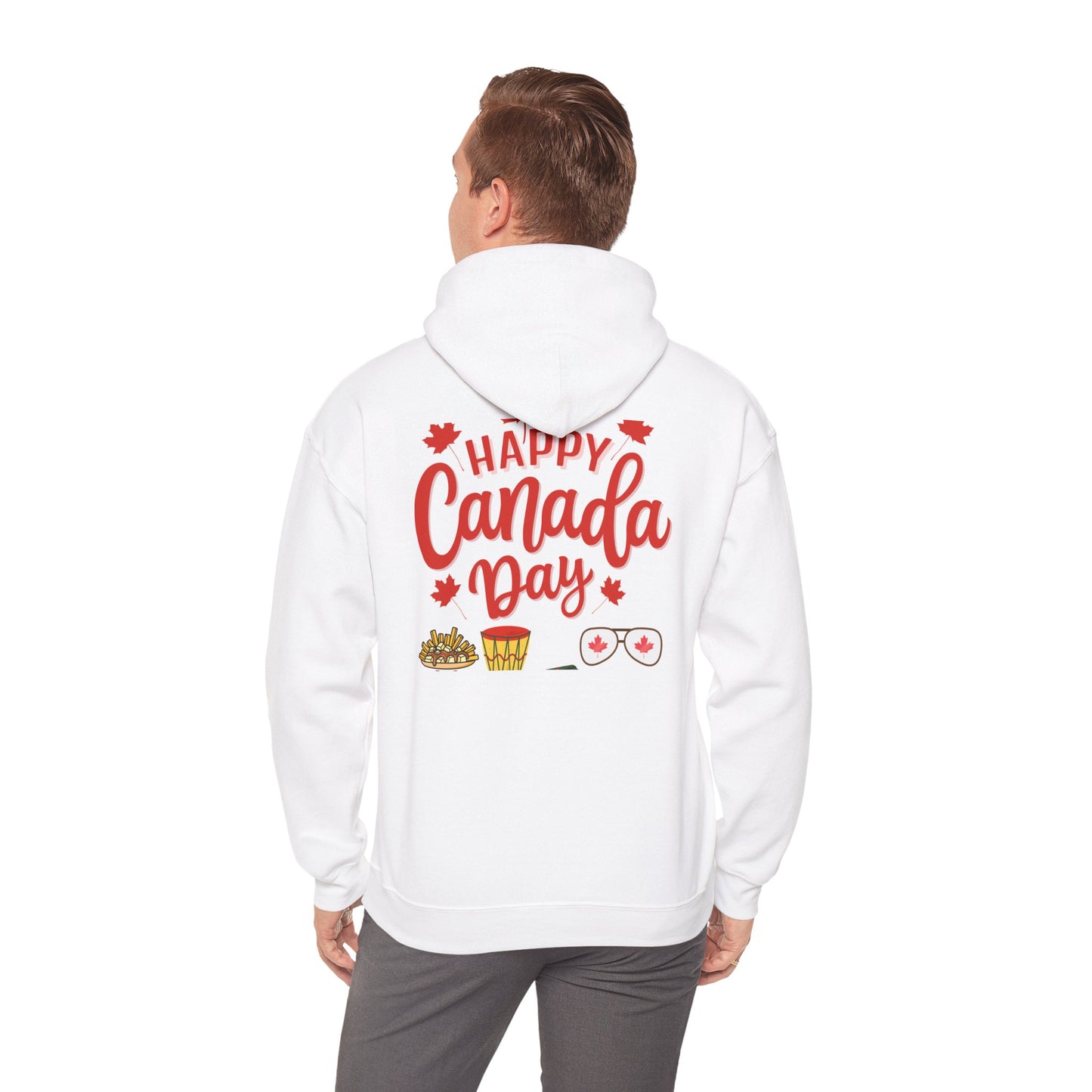 Canada Day Hoodie — "Happy Canada Day! Proud Canadian" Celebration Sweatshirt