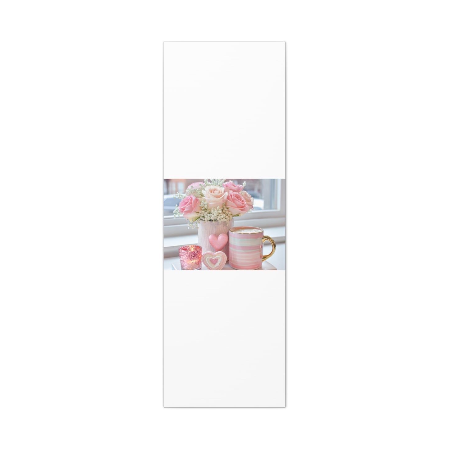 Pink Rose Bouquet with Mug Canvas