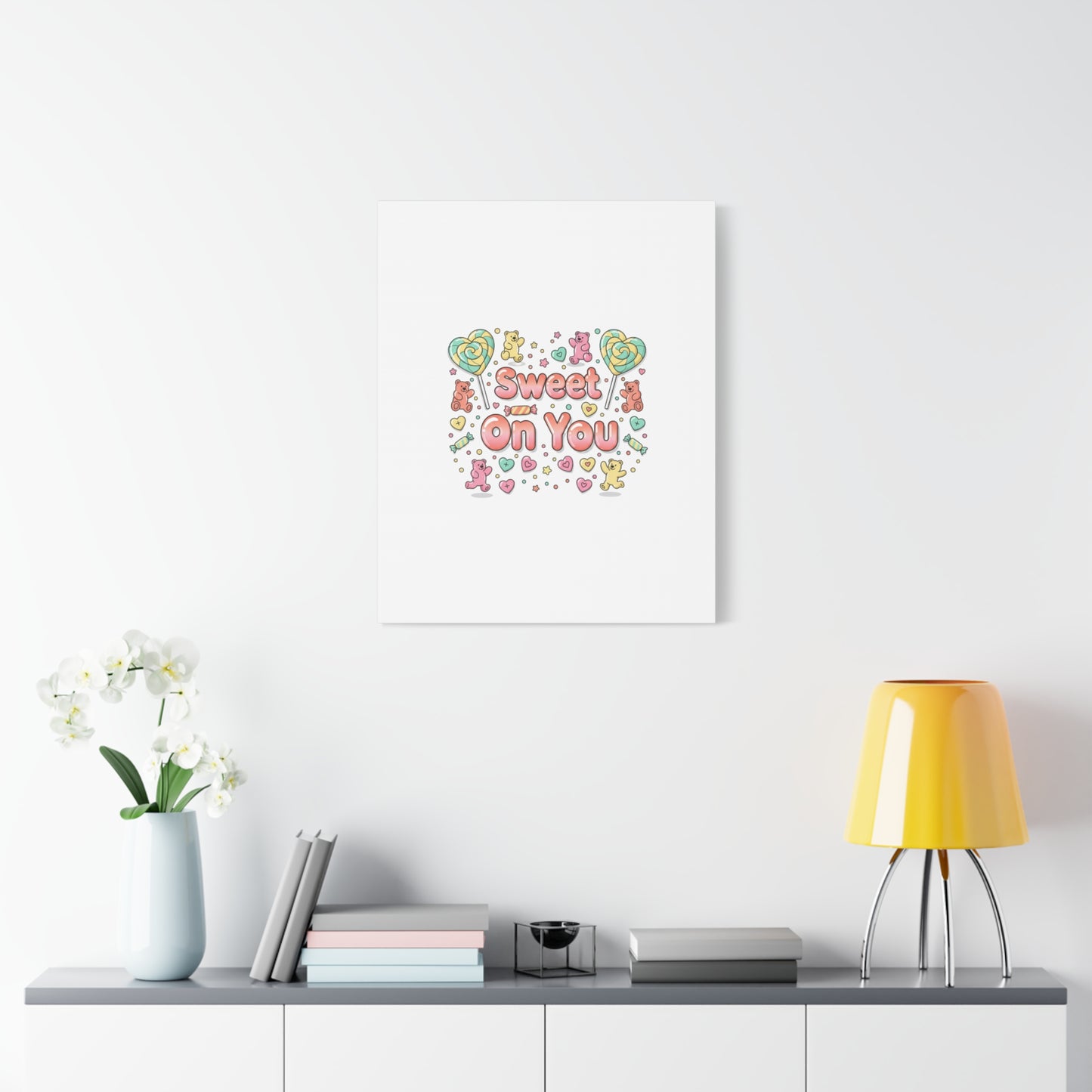 Sweet On You Canvas | Valentine Candycore heart candy pattern, pastel snackcore art