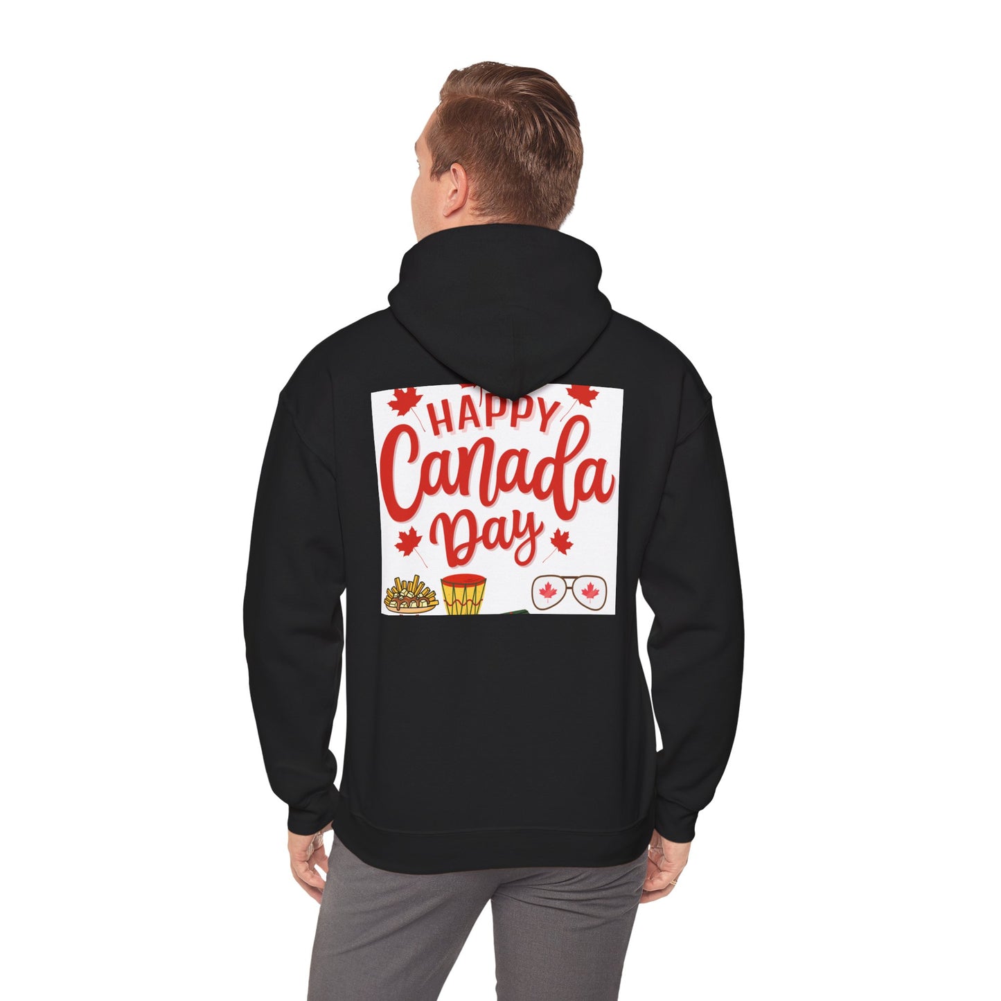 Canada Day Hoodie — "Happy Canada Day! Proud Canadian" Celebration Sweatshirt