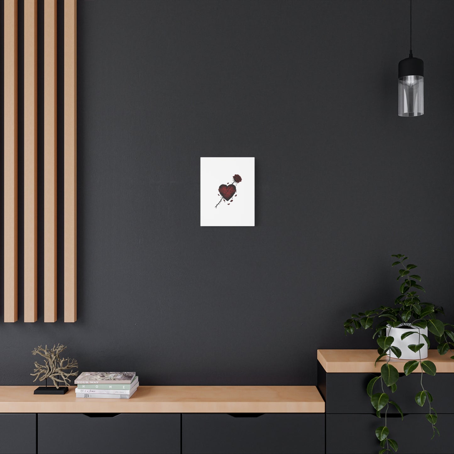 Bittersweet Love heart & thorn rose Canvas | Goth Valentine, Dark Romance Art Print