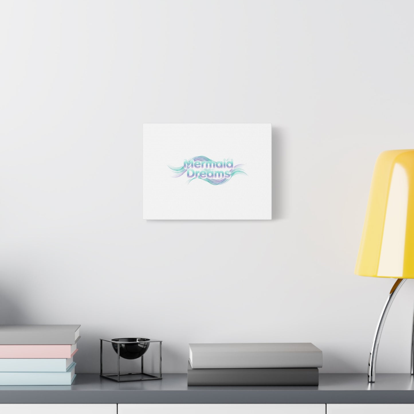 Mermaid Dreams Matte Canvas | iridescent text, pearly word accent