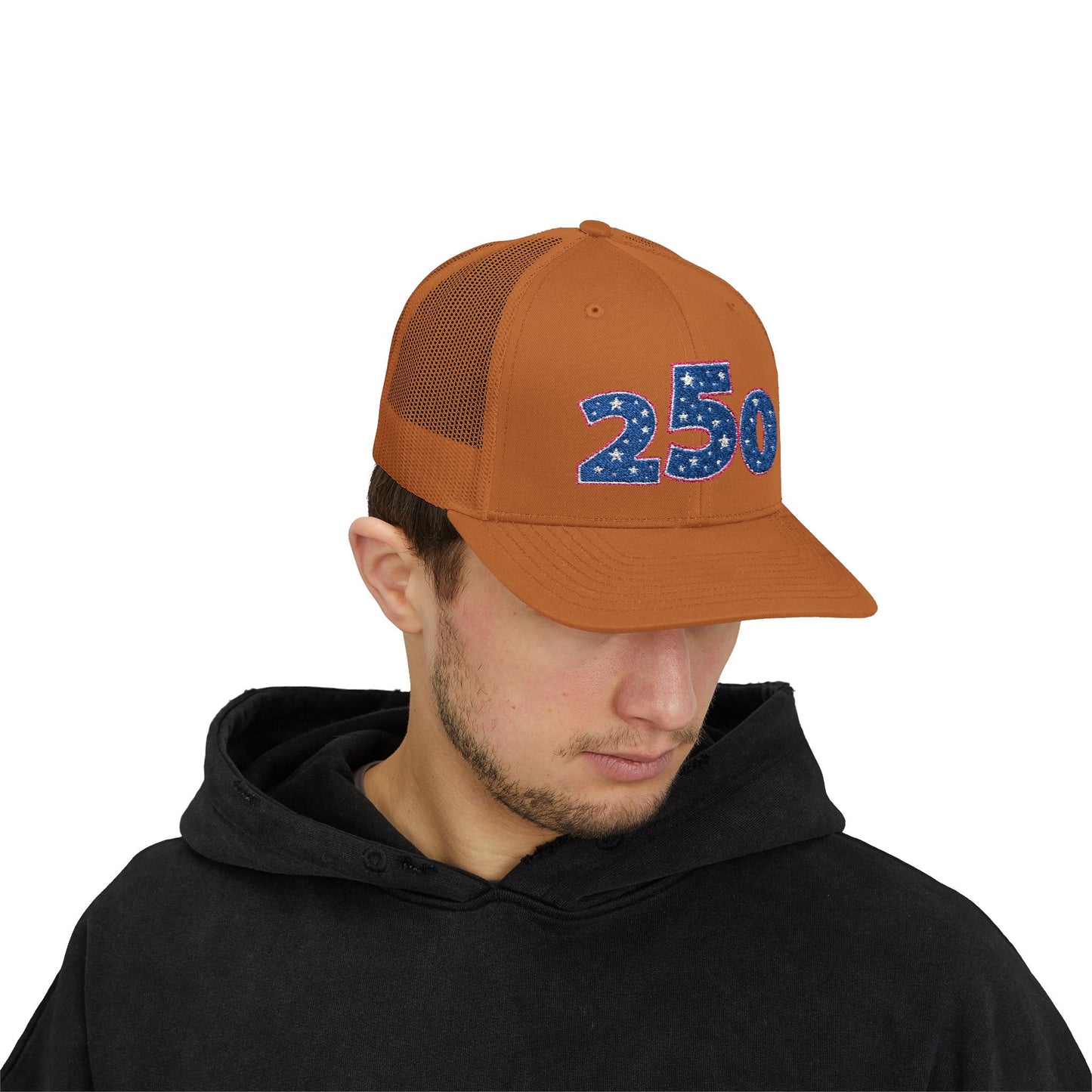 Blue Glitter 250 Patch Snapback Cap | Trucker Mesh Hat