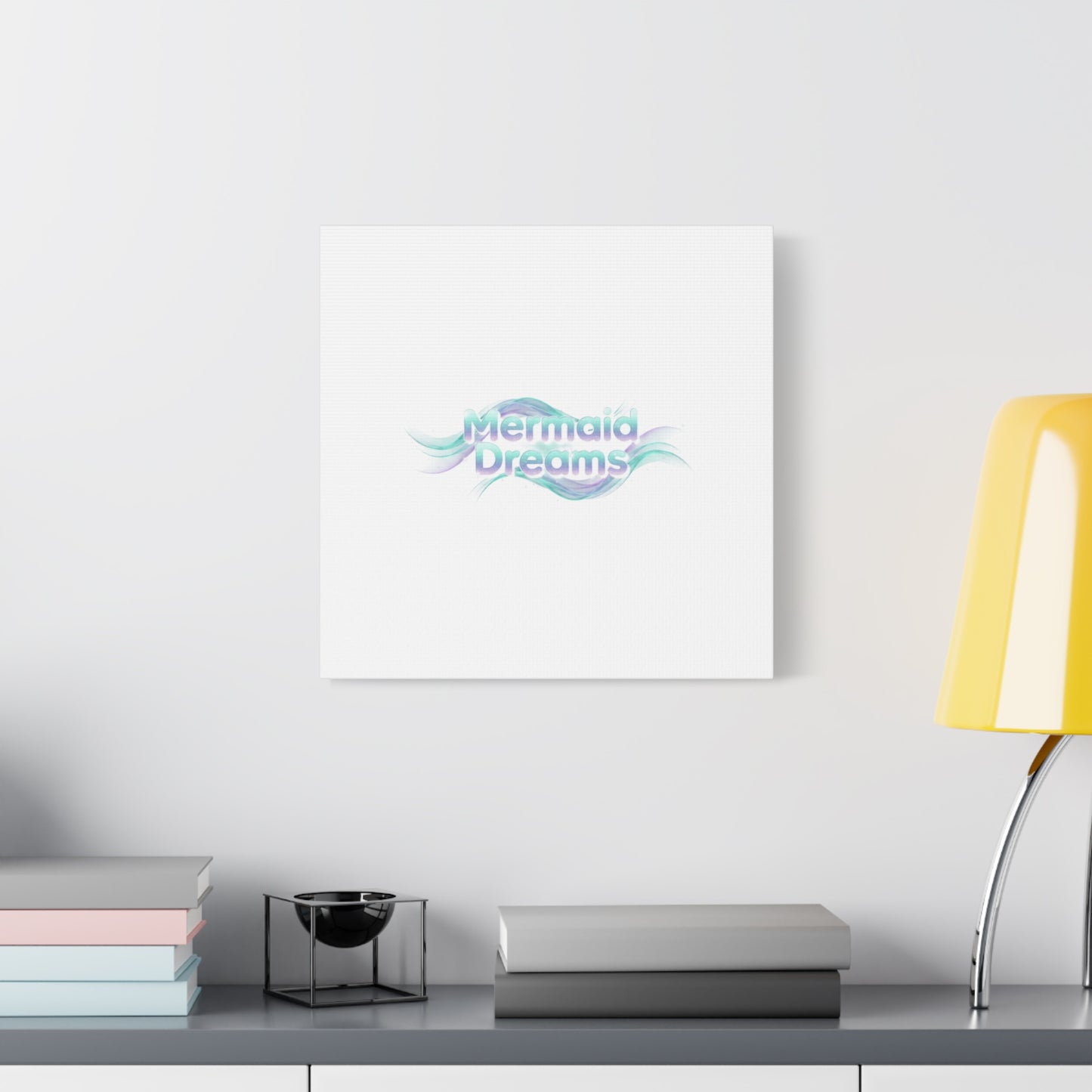 Mermaid Dreams Matte Canvas | iridescent text, pearly word accent