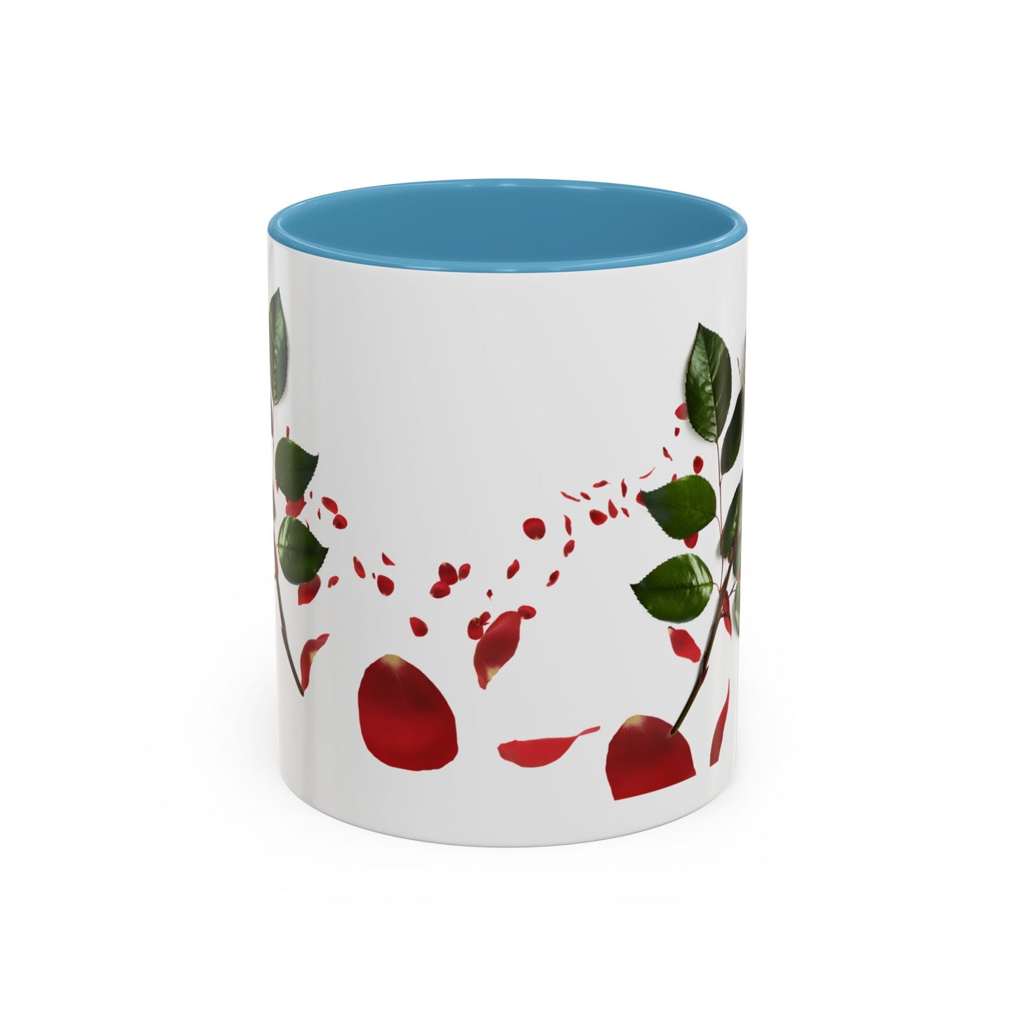 Red Rose Petals Accent Coffee Mug | 11oz 15oz
