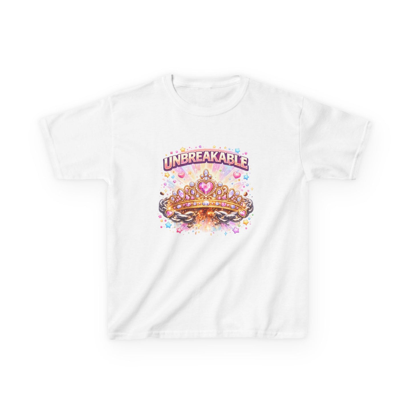 Unbreakable Crown Kids T-Shirt – Colorful Princess Crown Graphic Tee