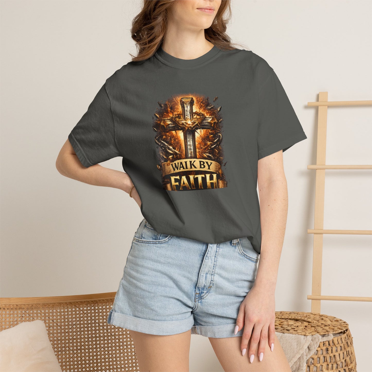 Walk By Faith T-Shirt — Christian Armor Graphic Tee