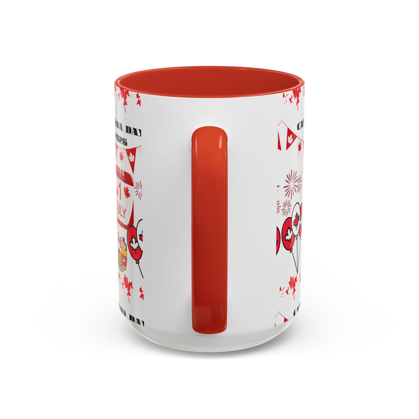 Canada Day Coffee Mug - 1 July 2026 Red Maple Balloon Accent Mug