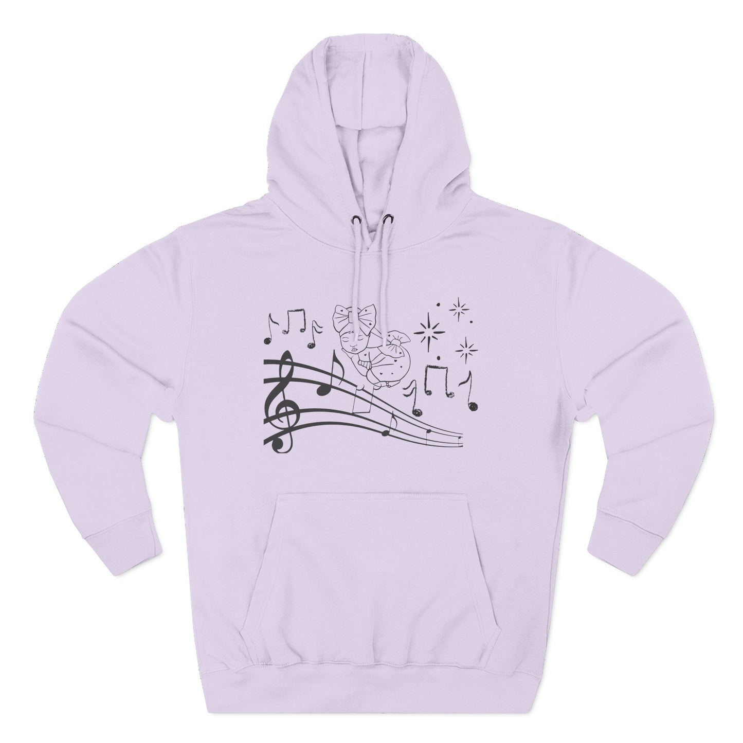 Musical Notes Hoodie – Cute Bunny on Staff Graphic Pullover