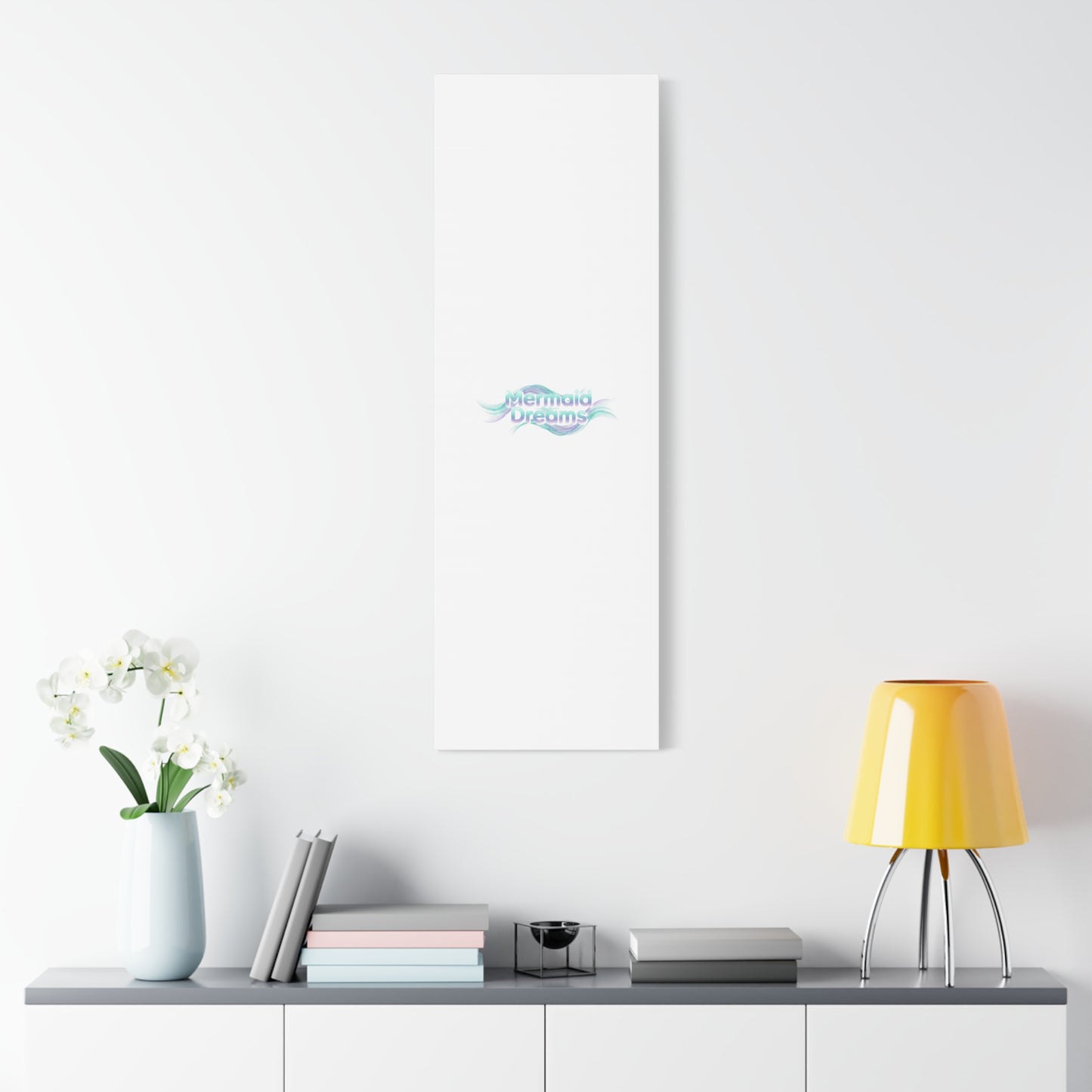 Mermaid Dreams Matte Canvas | iridescent text, pearly word accent