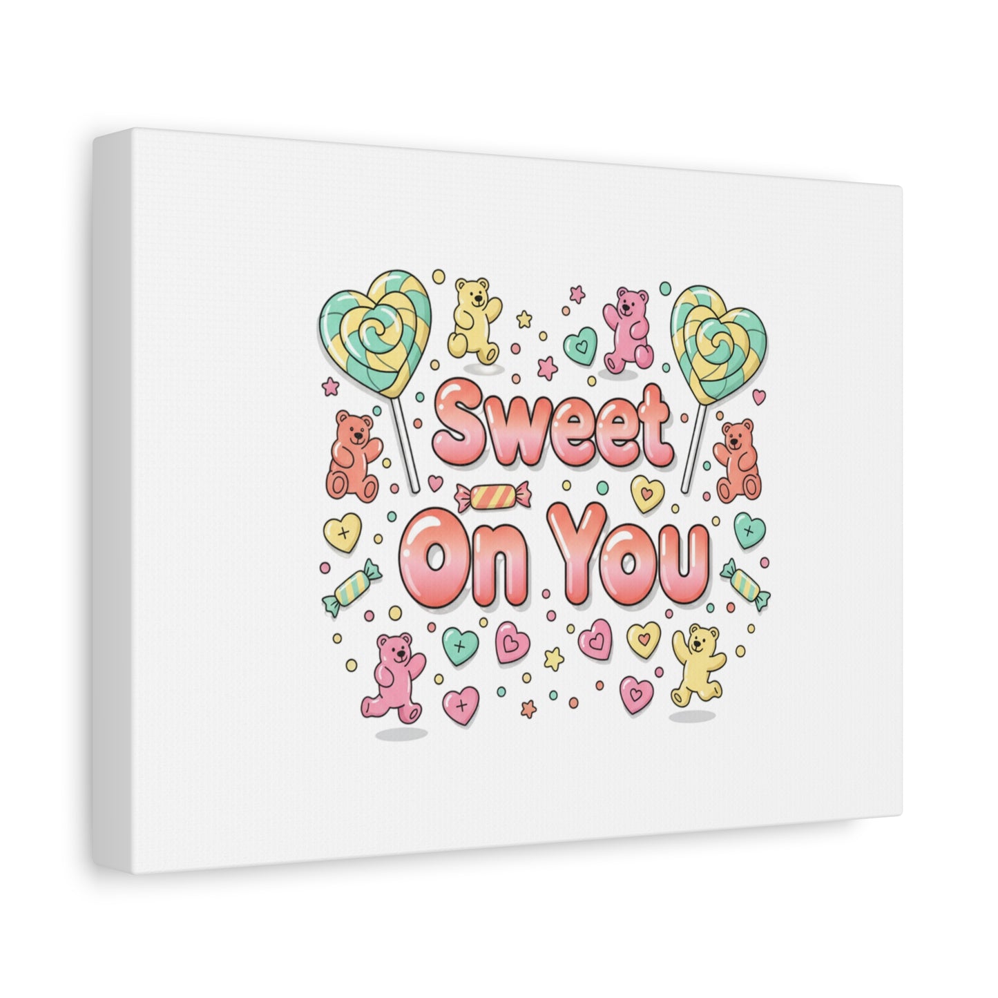 Sweet On You Canvas | Valentine Candycore heart candy pattern, pastel snackcore art