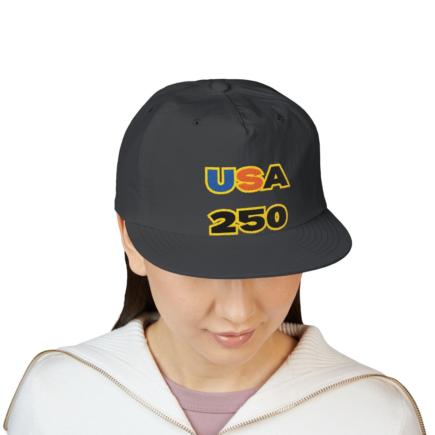 USA 250 Surf Cap | Embroidered Trucker Hat, White Snapback
