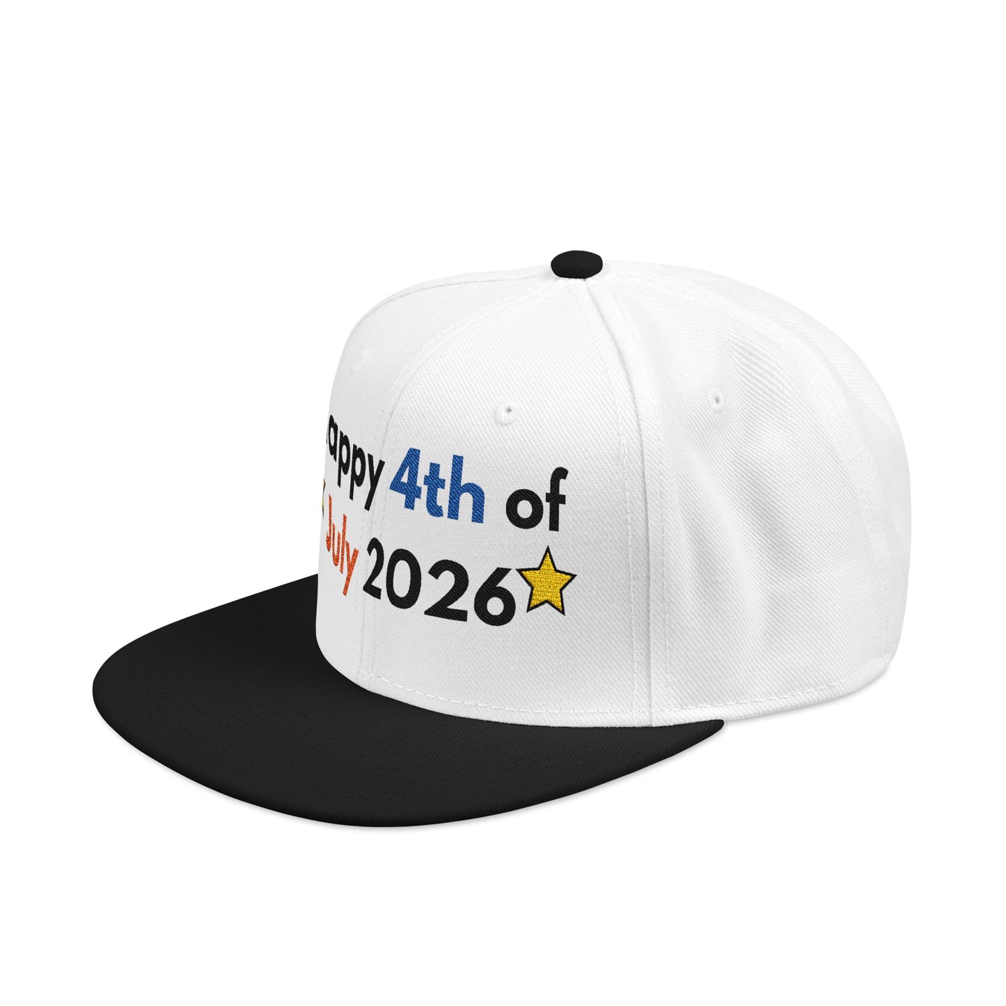 Happy 4th of July 2026 Embroidered Snapback Hat