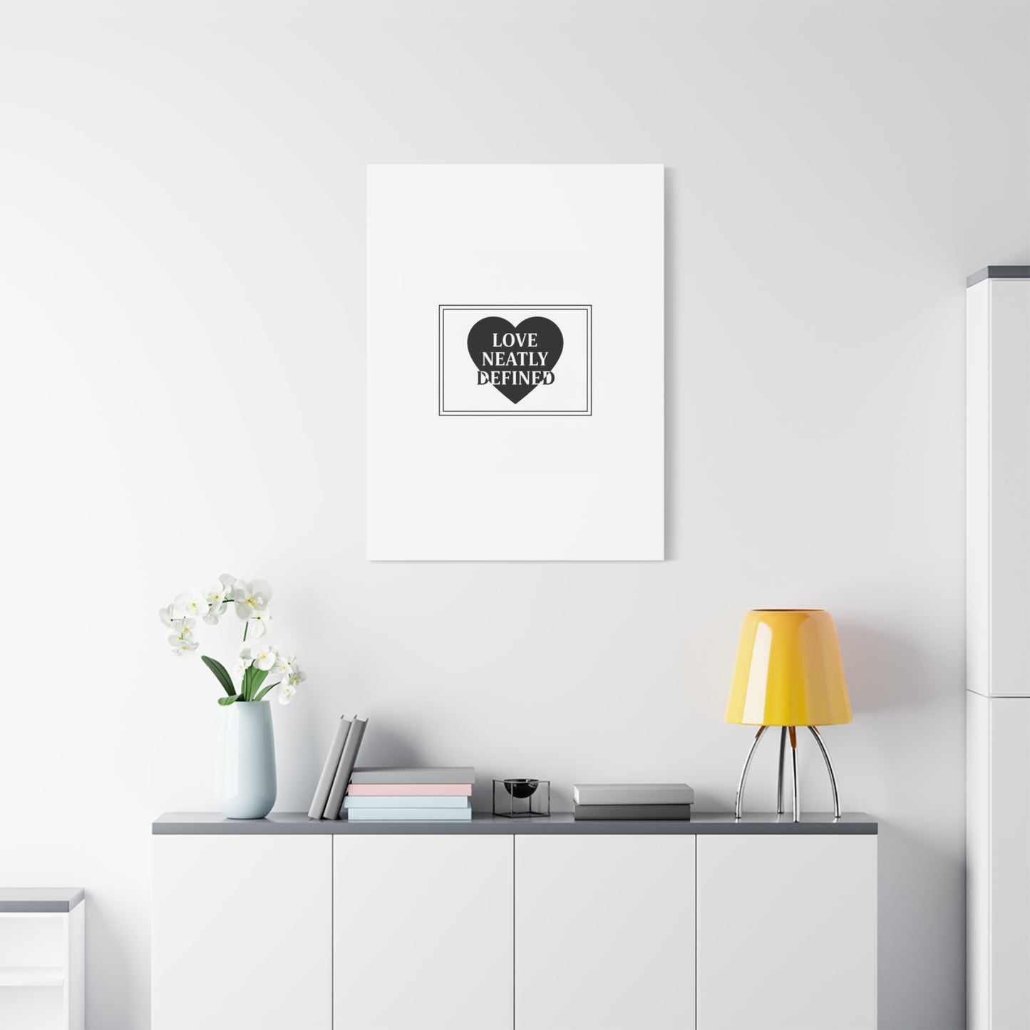 Love Neatly Defined Canvas, editorial black and white love print | elegant typography poster
