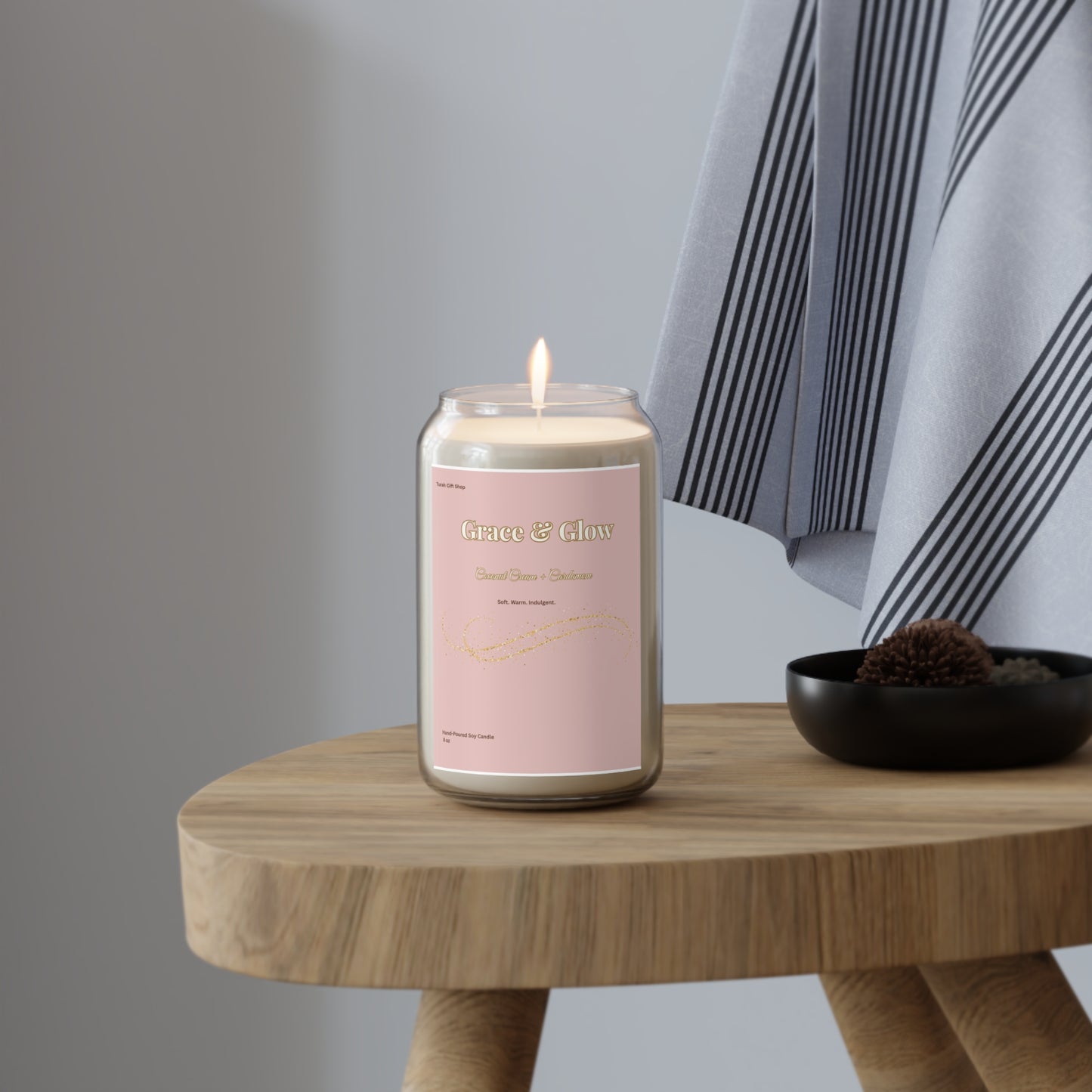 Soy Candle — "Grace & Glow" Scented Jar, 13.75 oz (Soft, Warm, Radiance)