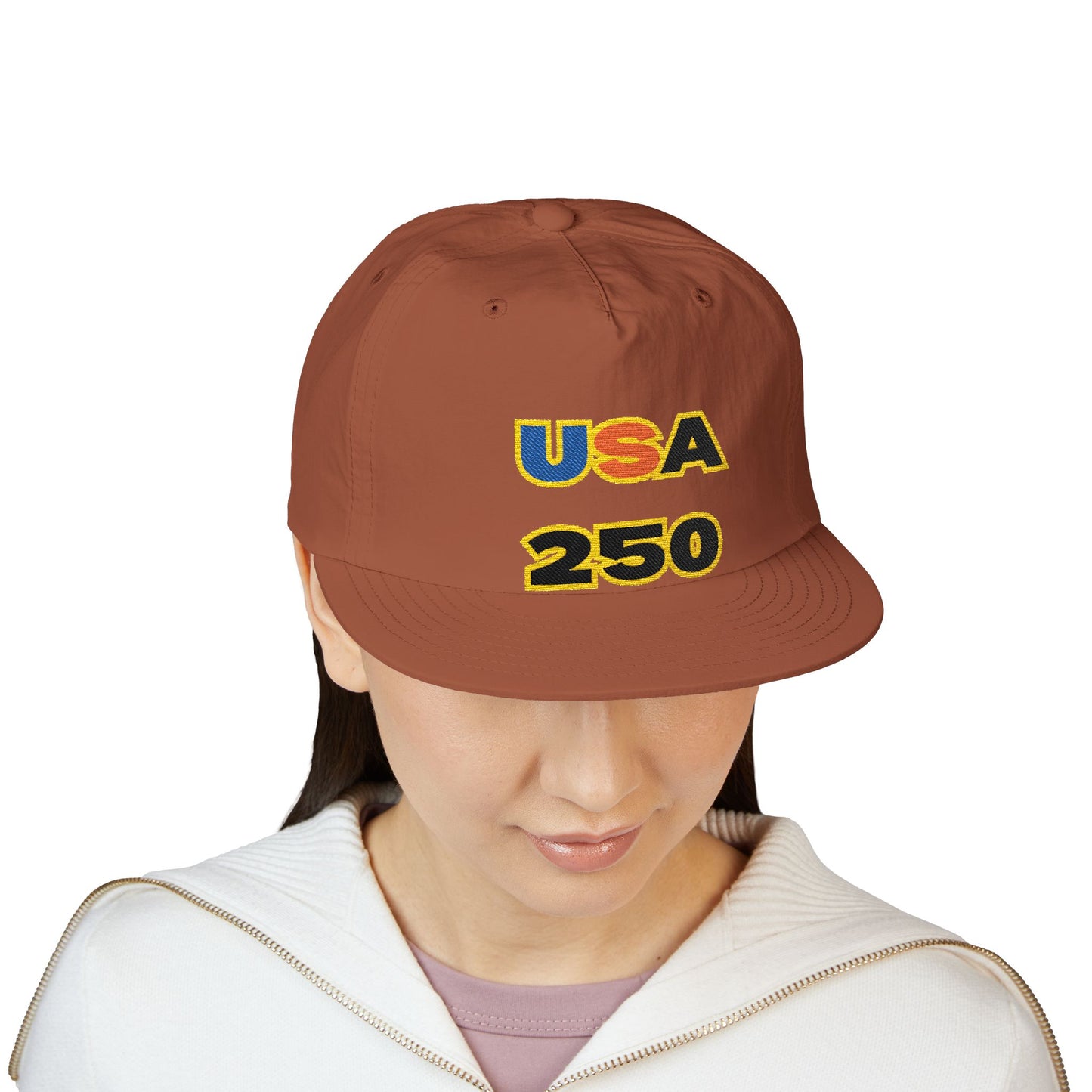 USA 250 Surf Cap | Embroidered Trucker Hat, White Snapback
