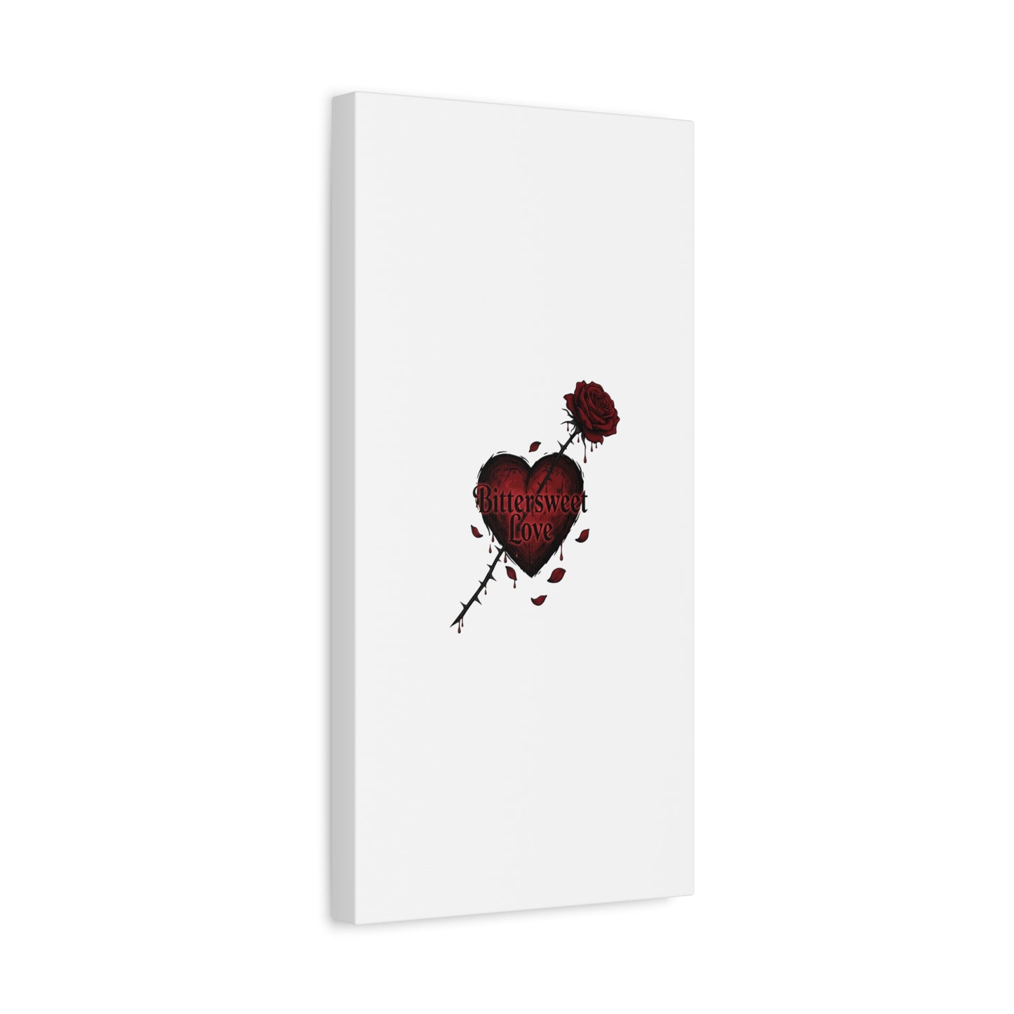 Bittersweet Love heart & thorn rose Canvas | Goth Valentine, Dark Romance Art Print