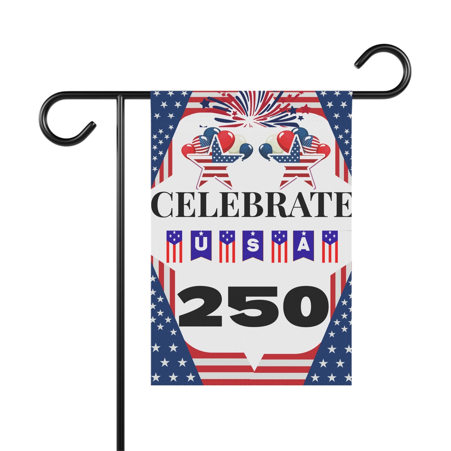 Celebrate USA 250 Garden Banner | Patriotic Flag Fireworks