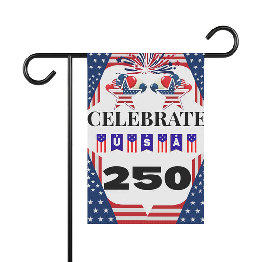 Celebrate USA 250 Garden Banner | Patriotic Flag Fireworks