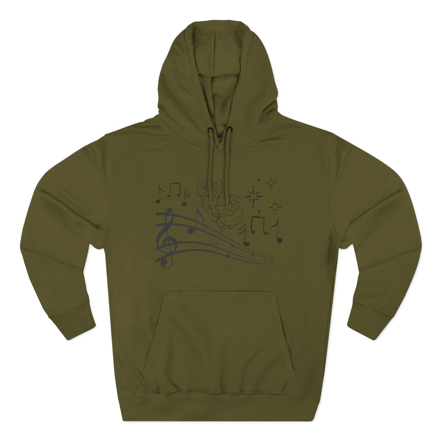 Musical Notes Hoodie – Cute Bunny on Staff Graphic Pullover