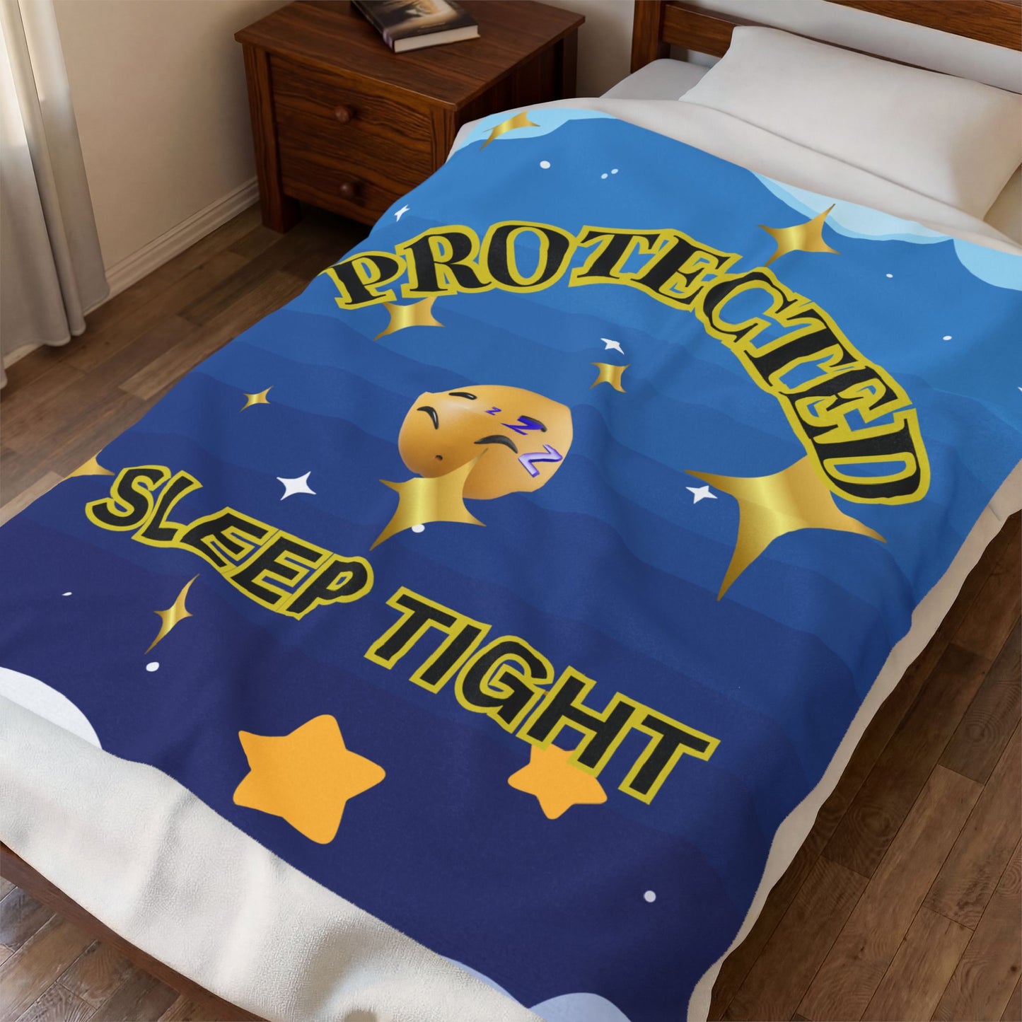 Protected Sleep Tight Velveteen Plush Blanket