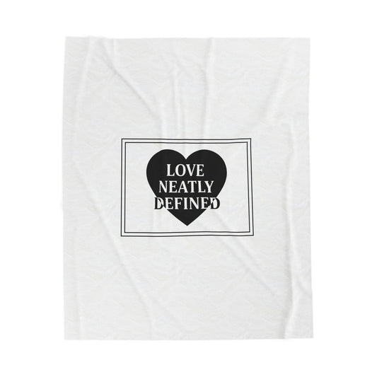 Love Neatly Defined Velveteen Plush Blanket | Editorial Black & White Romance